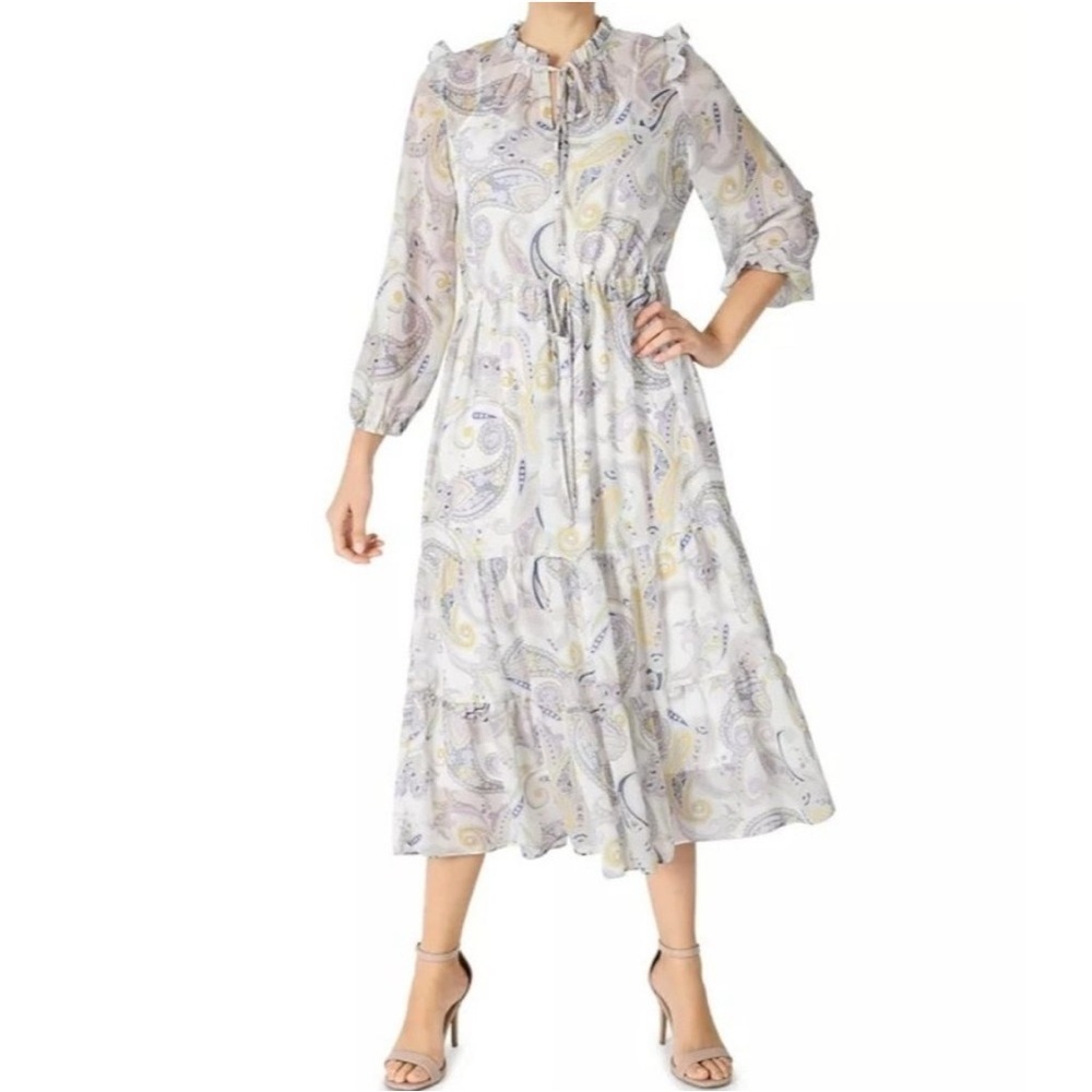 JULIA JORDAN Printed Chiffon Midi Dress - NWT - Size 4